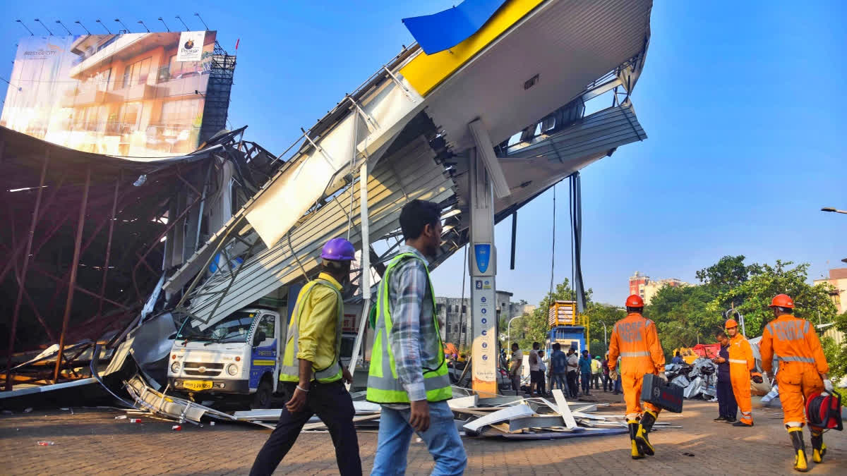 At least 17 persons were killed after the gigantic illegal hoarding crashed on a petrol pump in the Ghatkopar area here amid gusty winds and rain on May 13.