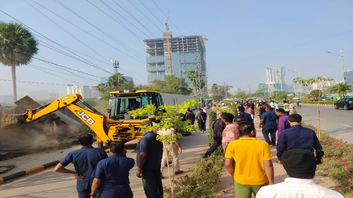 Hydra Demolition At Khajaguda Pond