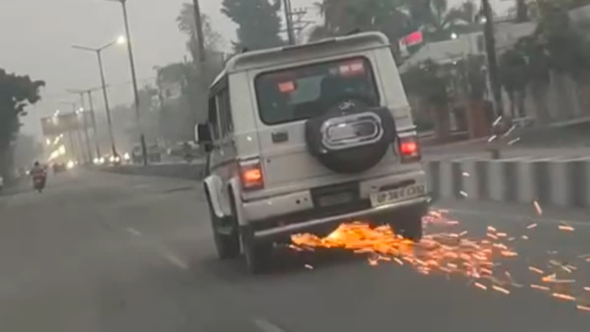 Road Accident in Sambhal Bolero Dragged Bike for 2 Kilometers with Sparking Boy Injured