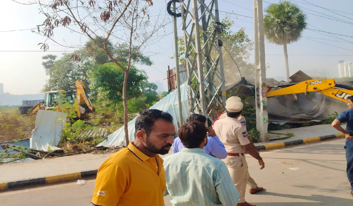 Hydra Demolition At Khajaguda Pond