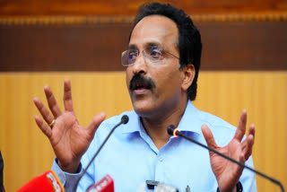 ISRO Chairman S Somanath addresses a press conference after successful launch of the Space Docking experiment, in Sriharikota, Andhra Pradesh, Monday, Dec. 30, 2024.