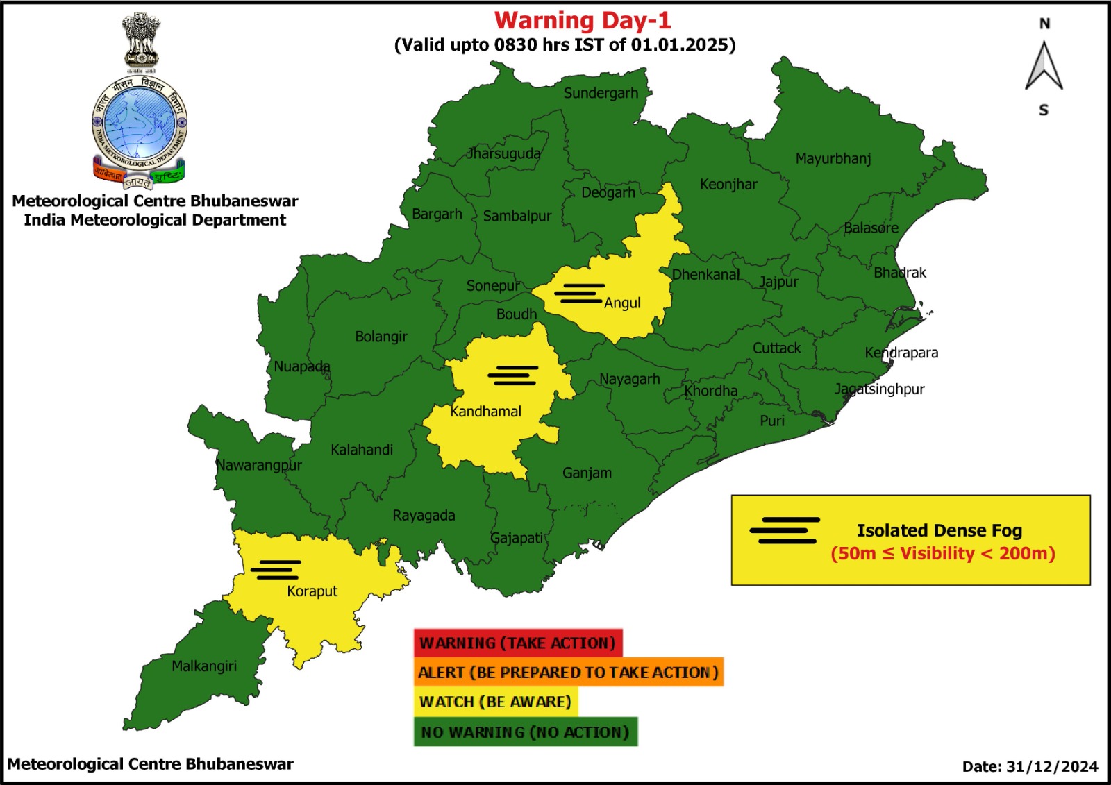 ନୂଆ ବର୍ଷରେ ଶୁଖିଲା ପାଗ, ପ୍ରବଳ ଶୀତ