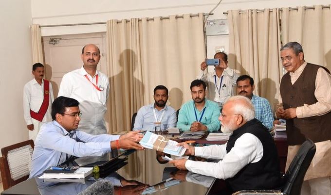 modi files nomination at varanasi