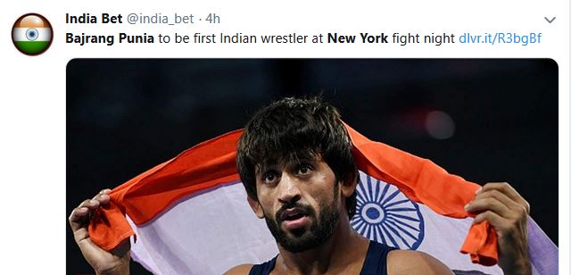 Bajrang Punia to be first Indian Wrestler to participate in New York Fight Night