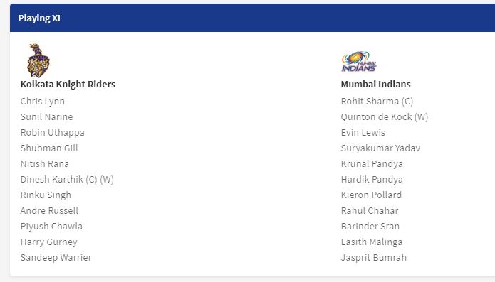 kolkatha vs mumbai indians