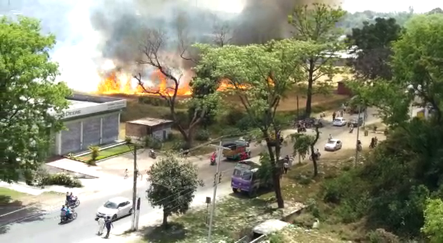 fire in wheat crop