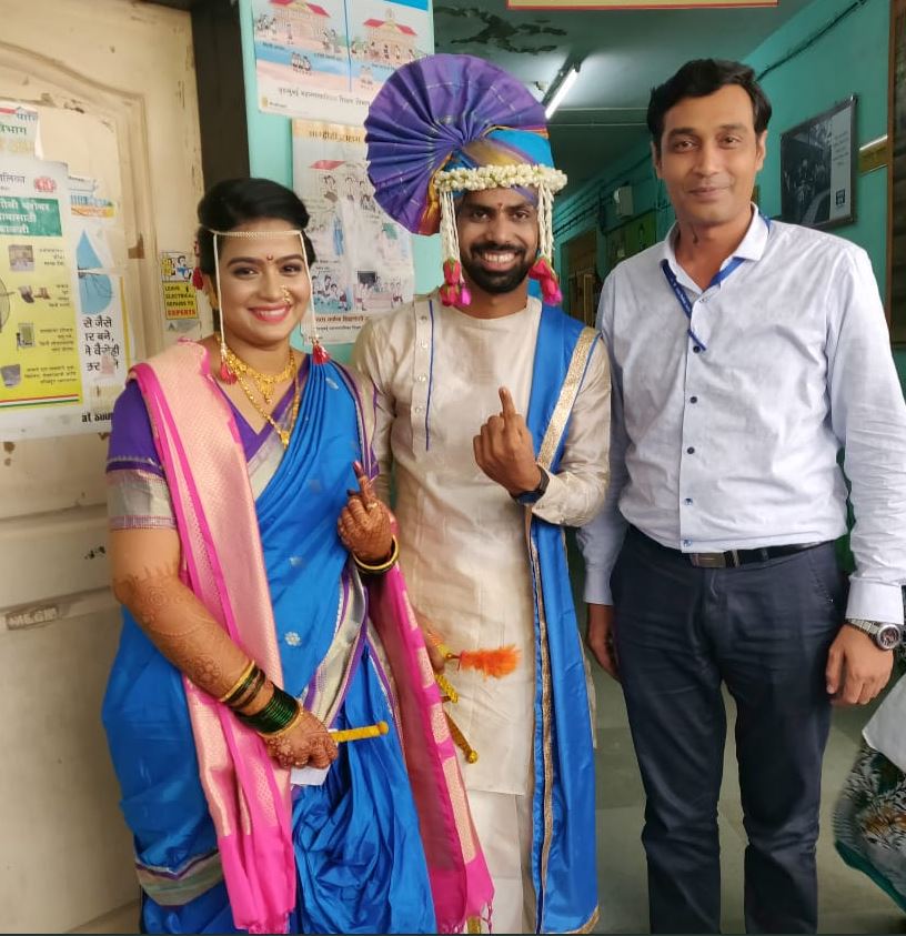 newly wedded voters etv bharat