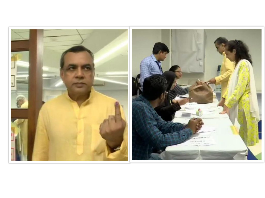 BJP sitting MP Paresh Rawal and his wife Swaroop Sampat cast their vote