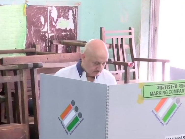 Actor Anupam Kher casts his votes