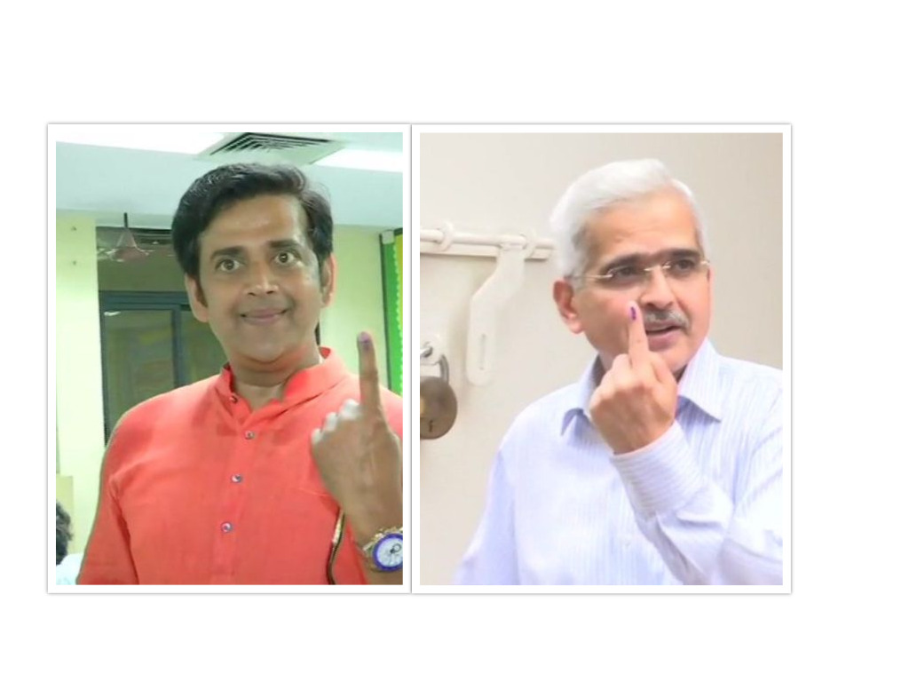 BJP candidate Ravi Kishan and  Governor Shaktikanta Das