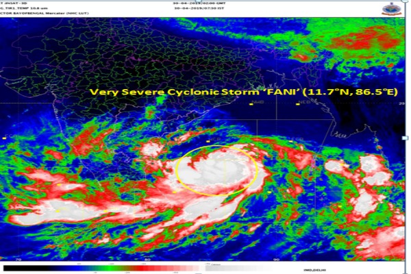 Fani cyclone  ஃபனி புயல்  ந்திய வானிலை ஆய்வு மையம்  ஒடிசாவை நெருங்கி வலுப்பெற்று வரும் ஃபனி புயல்!  high alert fani cyclone nearing odhisa