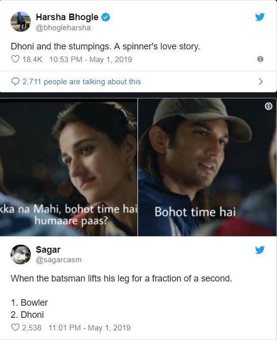 twitter reacts on dhoni stumpings