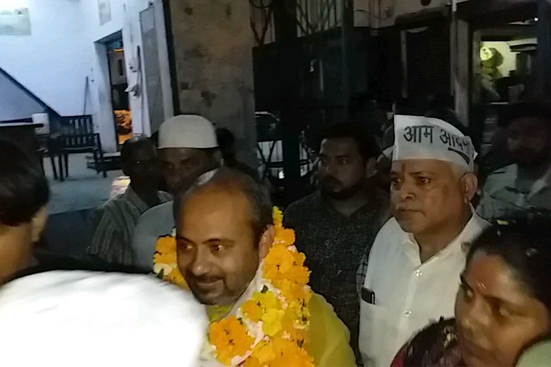 Aam Aadmi Party candidate Dilip Pandey padyatra in delhi