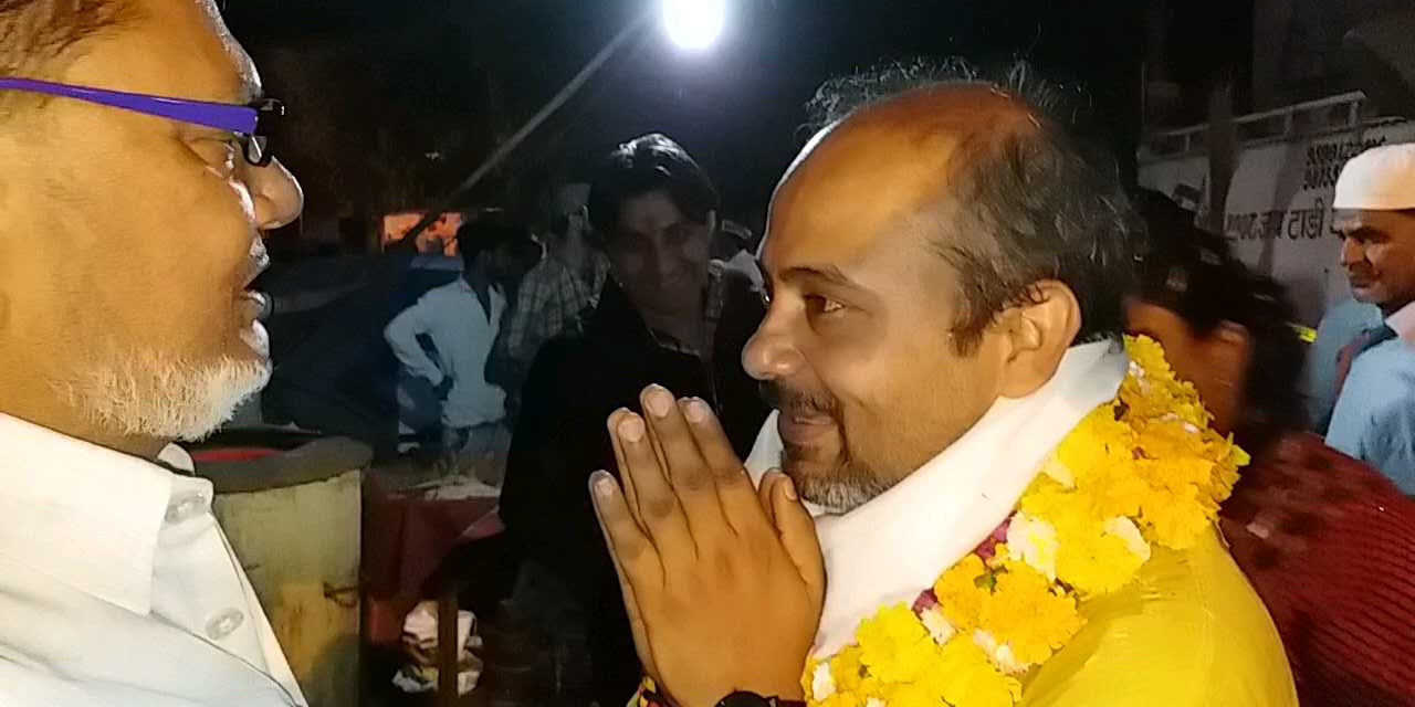 Aam Aadmi Party candidate Dilip Pandey padyatra in delhi