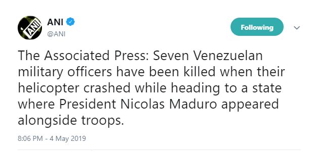 chopper-crash-in-venezuela etv bharat