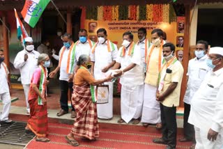 Quit India Movement memorial day celebration in Puducherry congress party office