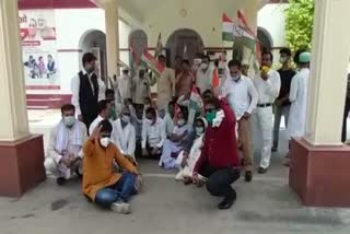 congress activist protest against hike of fuel price
