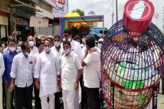 minister indrakaran reddy inspected development works in nirmal