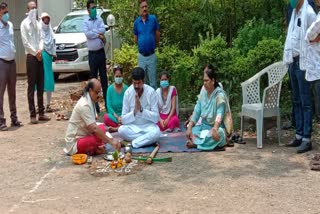  Former minister did Bhoomi Pujan for road construction work