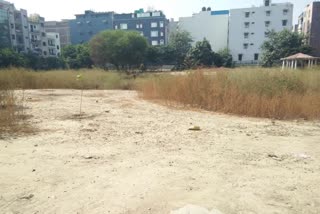 People are capturing the dry ponds of Palam village