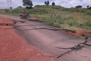 Road damage in Surguja