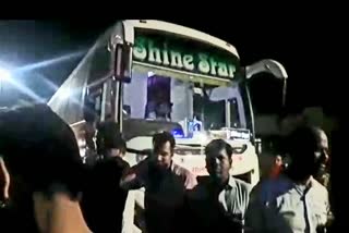 Hanumangarh, private bus, attacked 