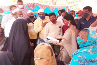 minister sabitha indra reddy cheques distribution, balapur cheques distribution  