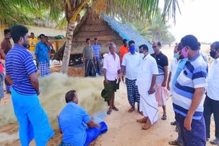 MLA inspected the fishing village affected by the sea rage