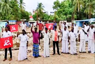 Communist party Protest in Rameshwaram