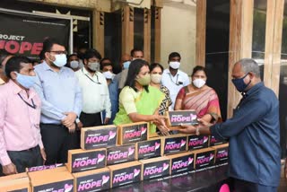 ghmc mayor distributed medical kits to sanitation workers