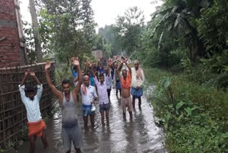 Villagers demonstrated