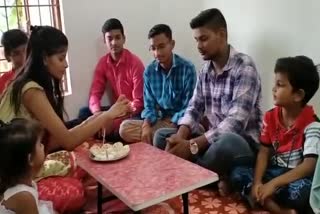 Sisters tied Home Made Rakhi on brothers wrist in dhanbad