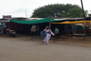 Women health workers in going out of the container area daily duty in mandla