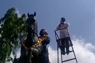 Mla Amol Mitkari tribute to Shivaji Maharaj