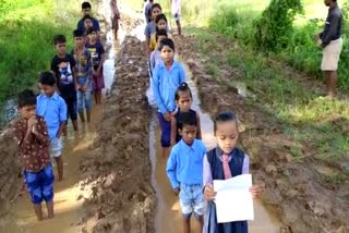 Children requested help for road construction