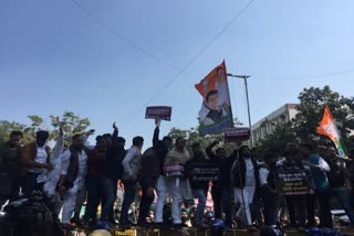 Youth Congress and Left wing students union protest on RRB-NTPC issue in Delhi