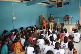 women organized a rally against problem of gambling in village in varanasi