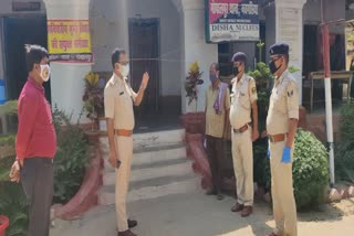 Inspection of gopalpur police station regarding Corona in bhagalpur