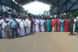 Villagers protest against the opening of a liquor store!