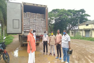 Ichapuram Police seized the vehicle containing 26,000 kilograms of beef.