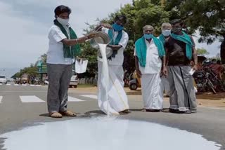 Theni Farmers protest in Collector office