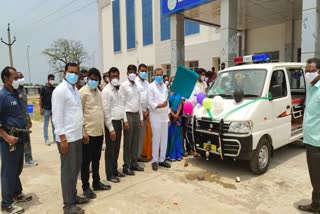 mla gandra inaugurated ambulance