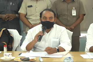 minister indrakaran reddy review on paddy grain purchases and corona
