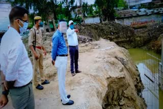 ballia dm inspected underpass drain