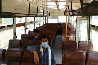 empty buses runnig due to absence of passengers 