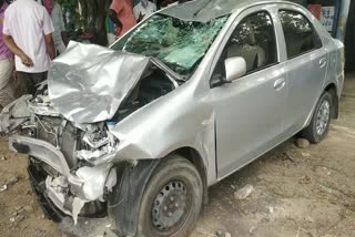 Car collision with two-wheeler; One killed, two injured!