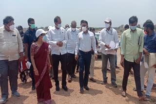 District Collector Vivek Yadav visit  lay outs at  Uppalapadu