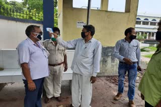 screening of people at entrance of navagachiya court 