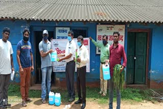 Nav Bharat Jagriti Sansthan distributed masks and sanitizers in Jama