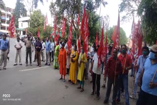 protest of coal workers union in Ranchi